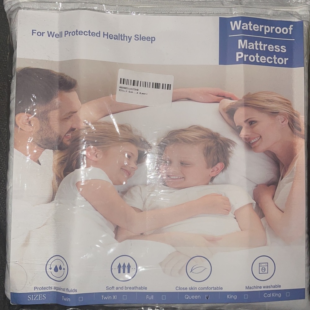 Queen Size Waterproof Mattress Protector Pad Cover Breathable & Noiseless - NWT - Picture 5 of 5